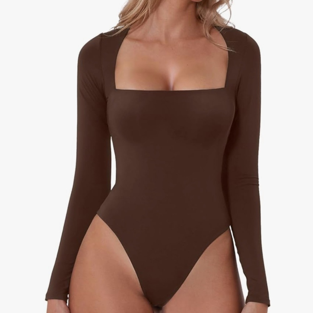 Brown Long Sleeve Bodysuit